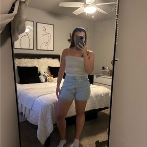 Princess Polly Light Blue Denim Shorts